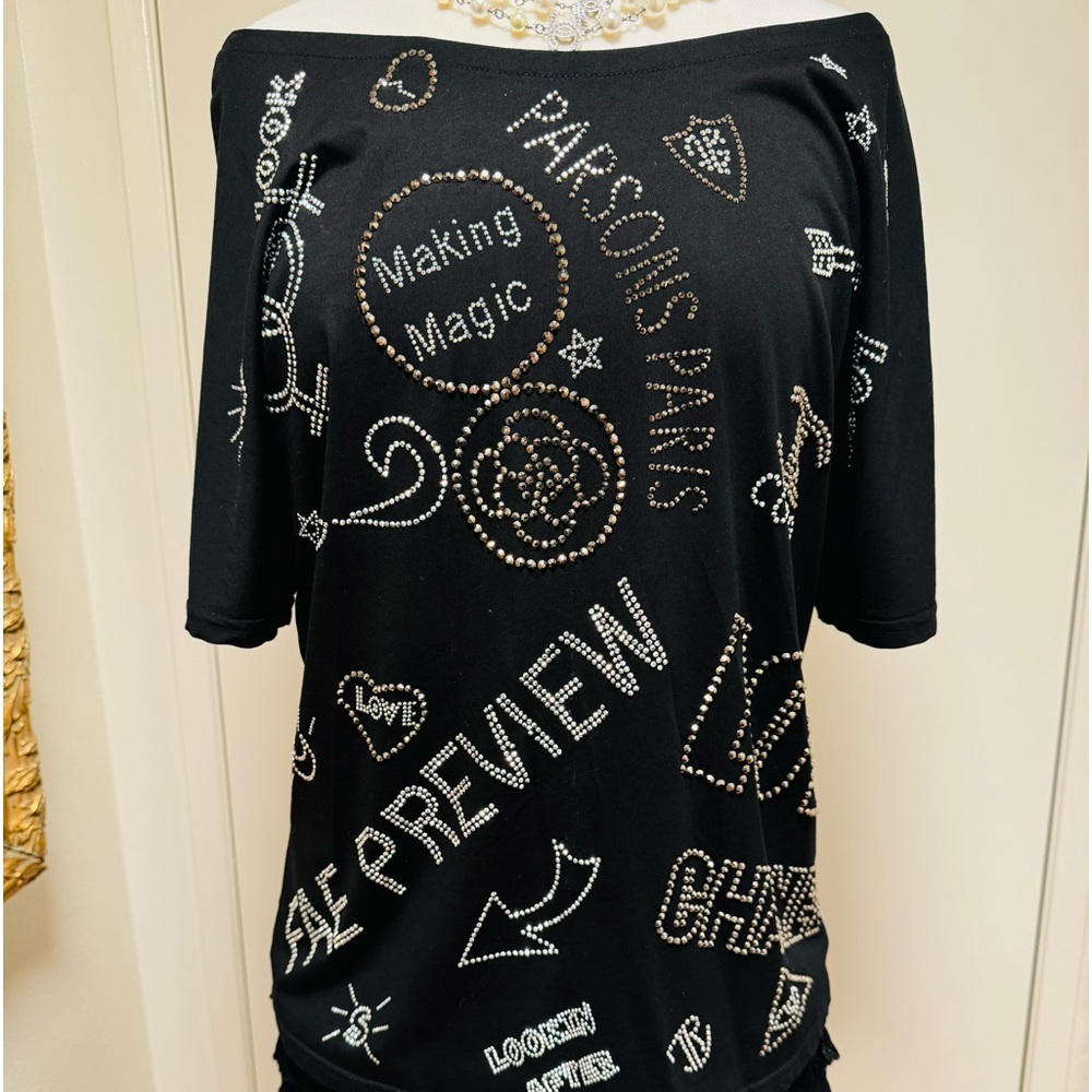 Chanel black sequins lose top